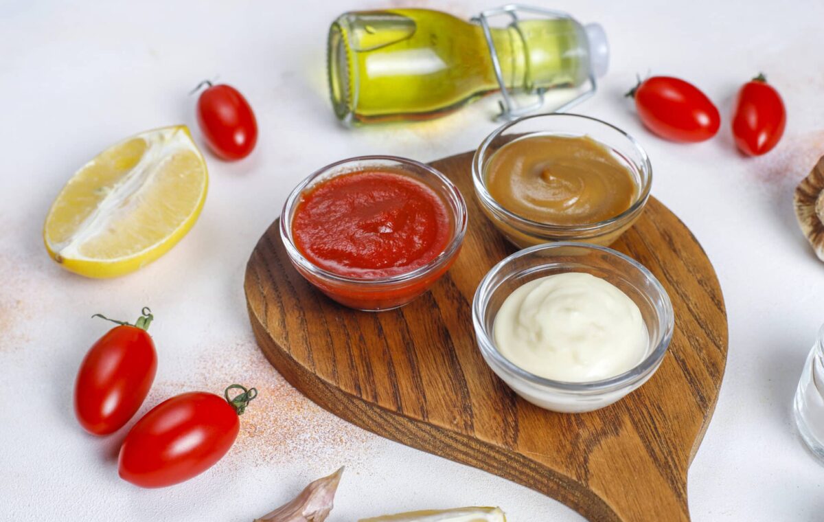 Homemade ketchup mustard mayonnaise sauce