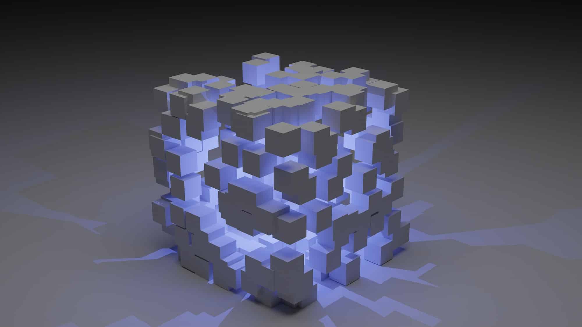 3D illustration of blocks in a cubical box with blue light inside it.
「 LOGO / BRAND / 3D design 」 
WhatsApp: +917559305753
 Email: shubhamdhage000@gmail.com