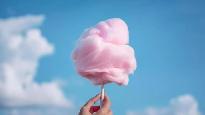 Pink cotton candy illustration generative ai free photo