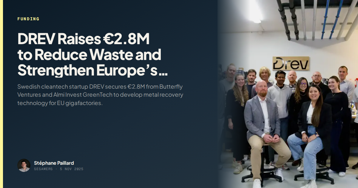 DREV raises €2.8M for metal recovery tech as EU gigafactories boom